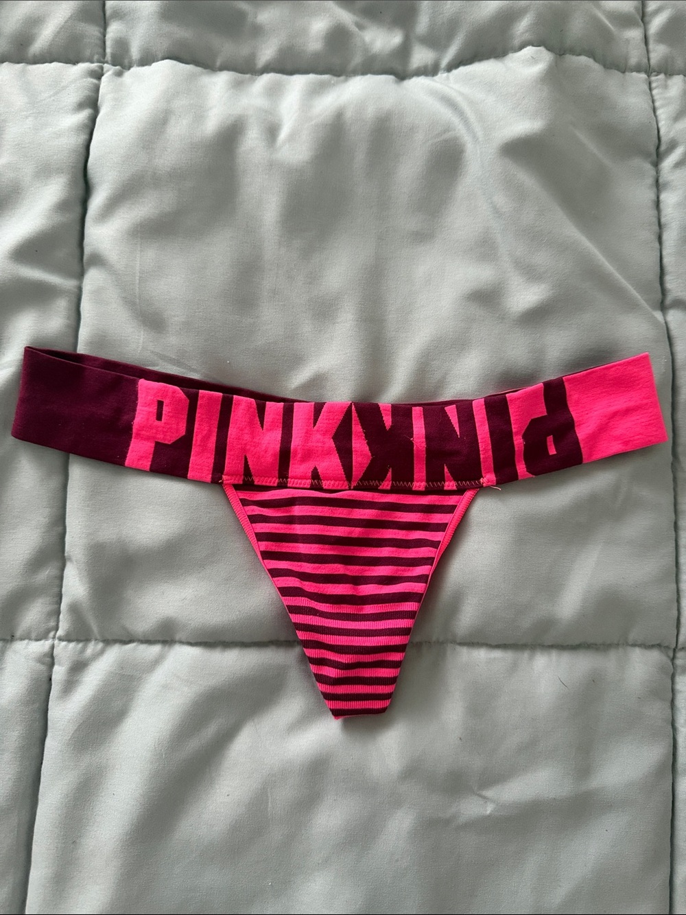 Vintage 2017 Victoria’s Secret pink, hot pink, striped thong